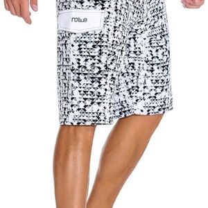 Rogue Geometric Black and White Men's Board Shorts